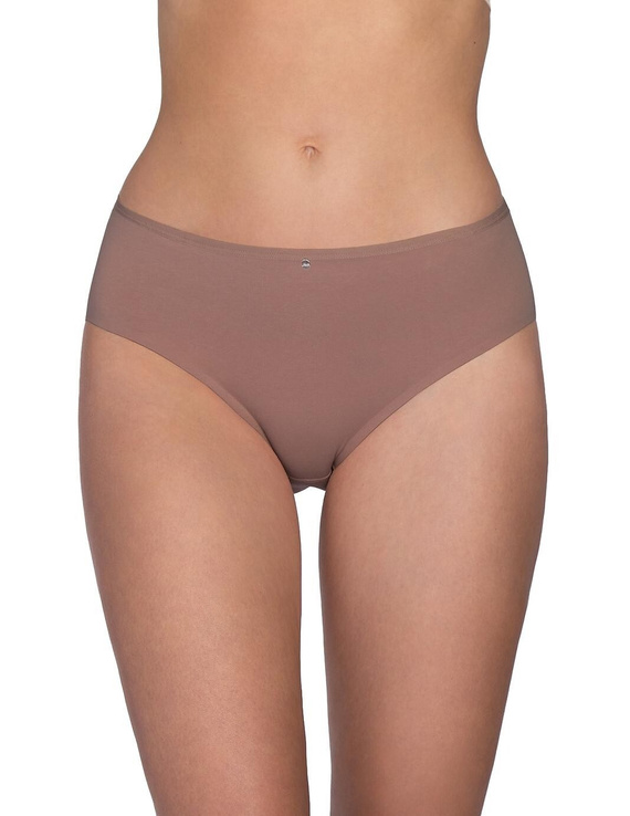 Lama LC-1607 BI Damen Baumwoll-Bikini-Slips Schwarz Mocca 2er-Pack