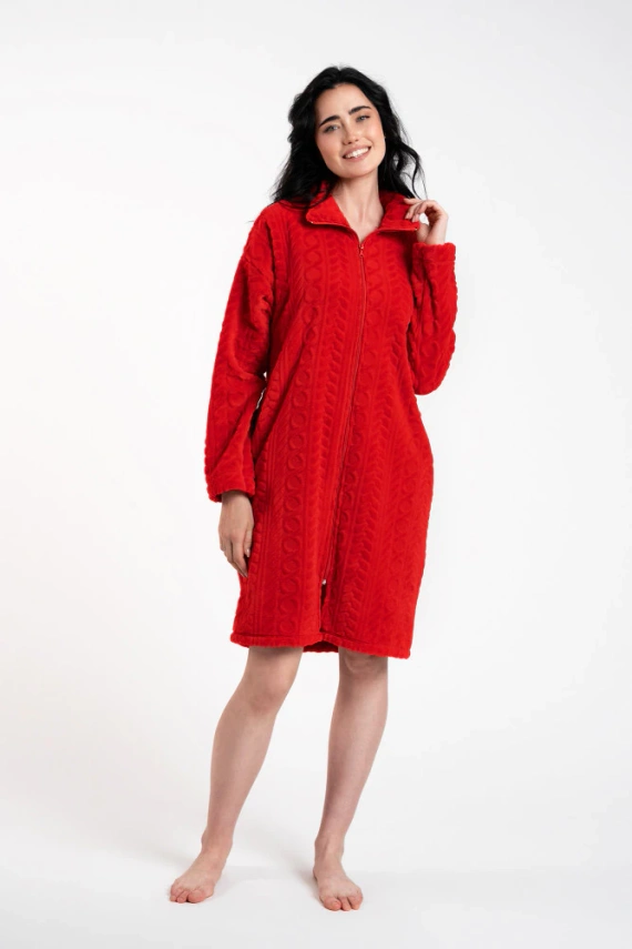 Rena Damen Bademantel Italian Fashion - rot