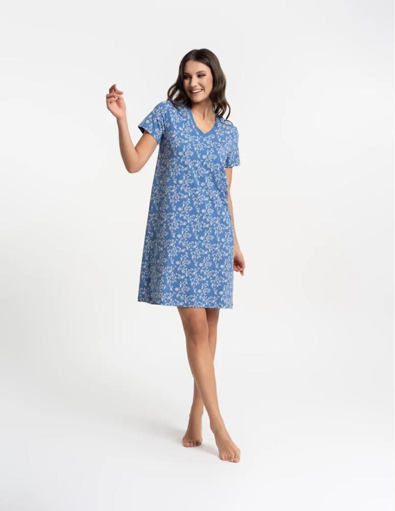 Damen Nachthemd Moraj PDK2700-009 Baumwolle V-Ausschnitt bequem