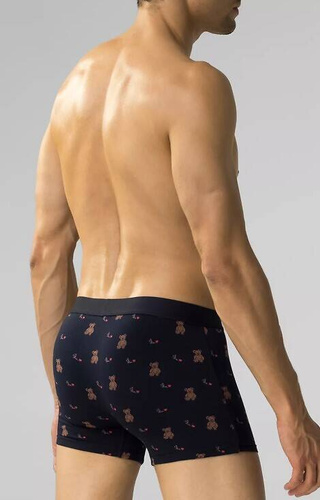 2GMH-025 Atlantic Herren-Boxershorts – Marineblau-Rot