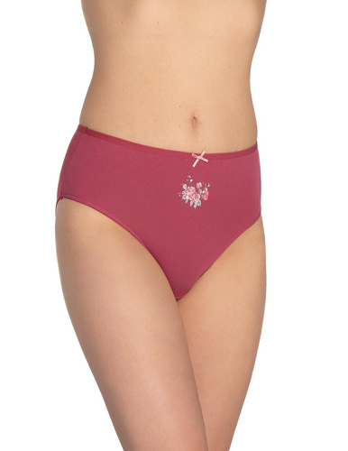 L-122BI-62 Damenhöschen Lama 3er-Pack, Baumwolle, klassischer Schnitt, grau ecru bordeaux