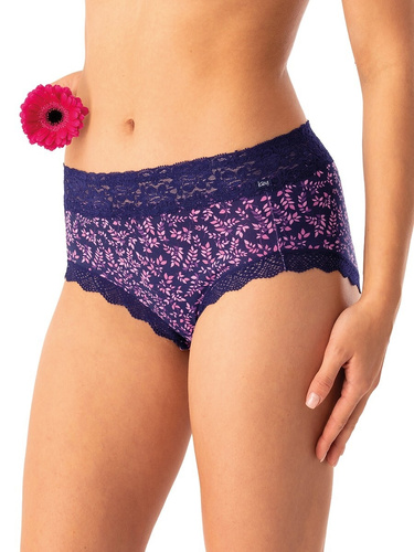 Damen-Slip Key LPC 547 marineblau rosa – Baumwolle, bequem, 2er-Set