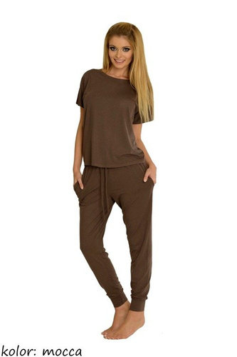 524 Paula Damen Schlafanzug De Lafense - mocca