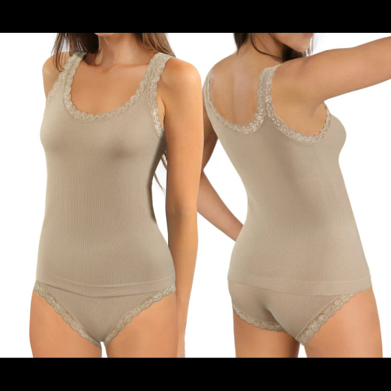 Damen Top Sesto Senso 6109 Spitze nahtlos elastisch bequem sabia