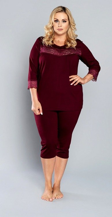 Izyda Pyjamas 3/4 Ärmel, 3/4 Hose Italienische Mode - navy blau