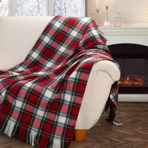 Eurofirany 40 Weihnachtsdecke rot 150x200 dick flauschig Tagesdecke