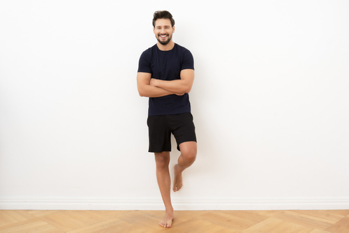 Ikar Herren T-Shirt mit kurzen Ärmeln Italian Fashion - navy blau