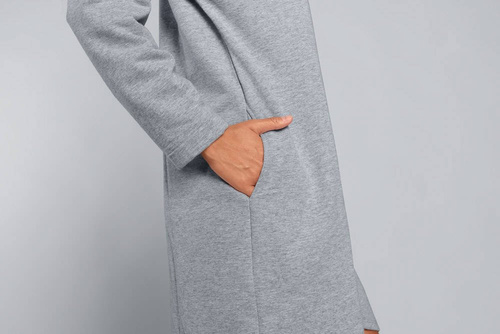 Grafi Damen Morgenmantel mit Reißverschluss Italian Fashion- melange 