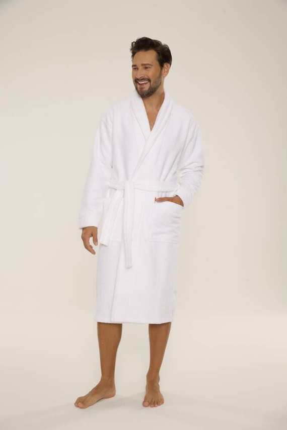 735 Manuele Herren Bademantel De Lafense - weiß
