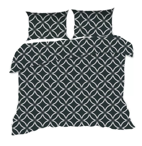 1956N Baumwollbettwäsche Classic E24 Karo Marokko Schwarz Weiß – 100 % Baumwolle, langlebig, farbenfroh, 2-teiliges Set