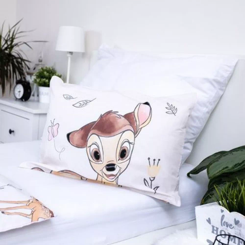 Bambi-Hirsch Baumwollbettwäsche für ein Bett von Jerry Fabrics, Beige
