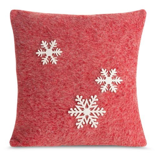 Chp 83A Weihnachts-Schneeflocken-Kissenbezug, Eurocurtains, rot