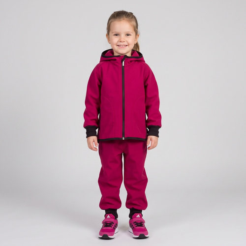 229002 Nicol Softshelljacke für Mädchen mit Kapuze, Fleece, reflektierend – bordeaux