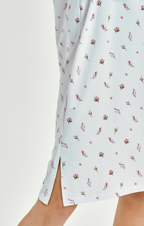 3433 Elodie Taro Damennachthemd, weiß – Baumwolle mit Blumen