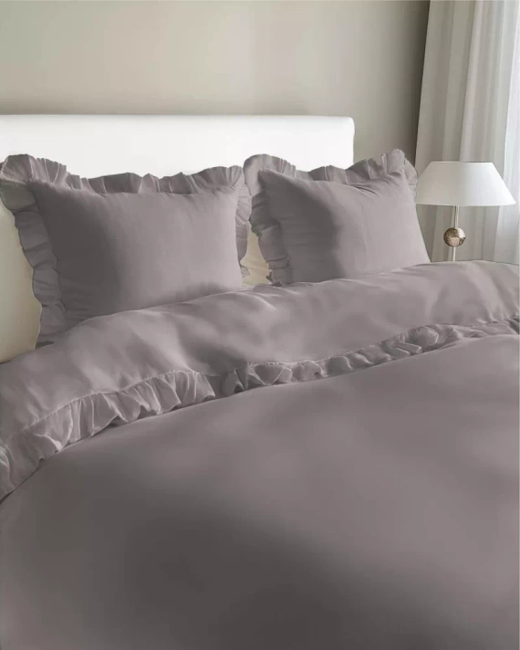 Pure 23 Einfarbige Baumwollbettwäsche Detexpol dunkelgrau