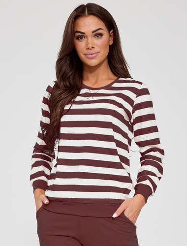 Damenpyjama Cornette Molly 635/475 schokoladenbraun – 100% Baumwolle