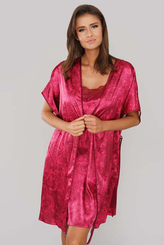 Impresja Damen Bademantel Italian Fashion burgundy