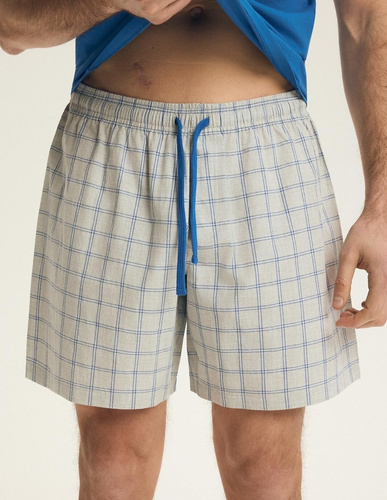 Henderson 43453 Nori Herrenpyjama blau – 100% Baumwolle, Sommer