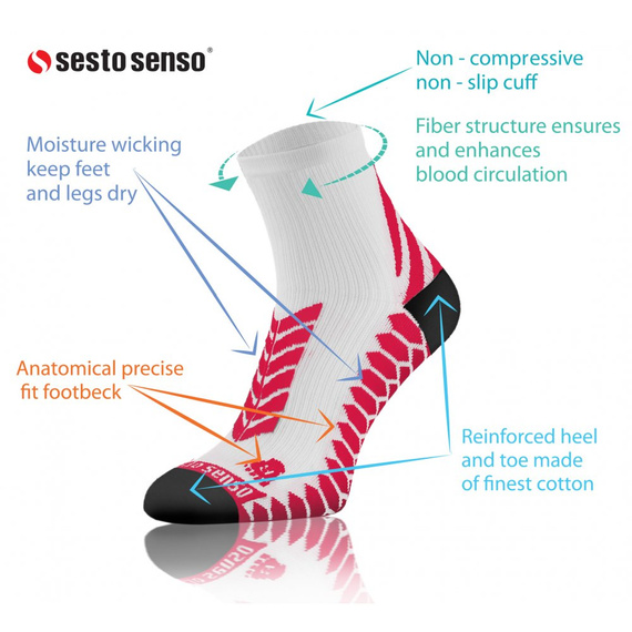 Sportsocken Sesto Senso Sportsocken weiß-rosa