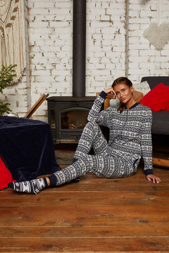 Alaska Damen Jumpsuit Italienische Mode - navy blau