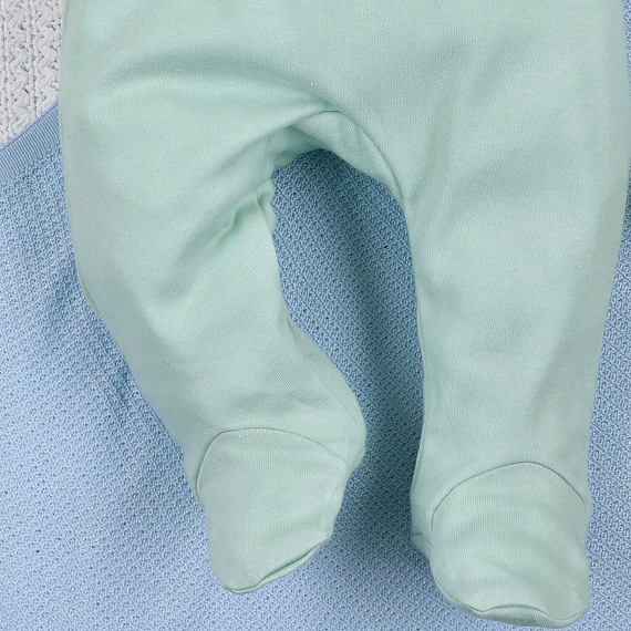 ABN-5573 Dino Explorer Baby-Schlafanzug Nini mint | Bio-Baumwolle, bequemer Schnitt