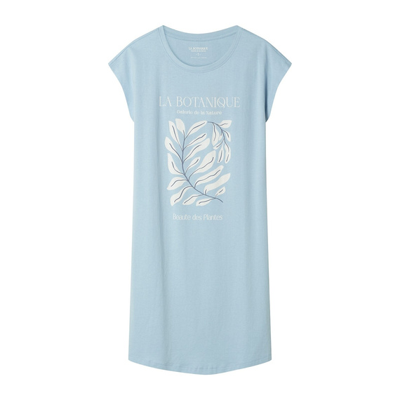 Damen-Nachtkleid 45183 Estes, 100% Baumwolle, Kurzarm, Rundhalsausschnitt, Lockerer Schnitt