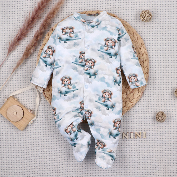 NINI BABY BEAR PILOT Baby-Strampler aus Bio-Baumwolle ABN-5747/PIL