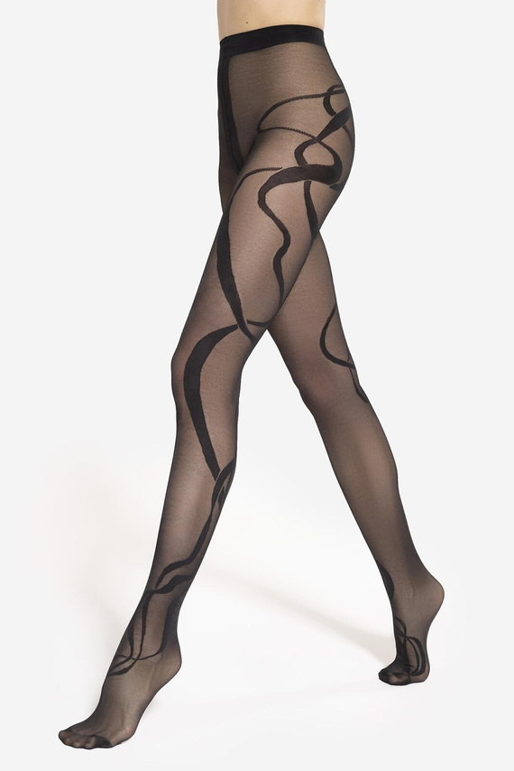 Moderne 10 Gatta-Strumpfhose – 40 den, künstlerisches Muster, matt
