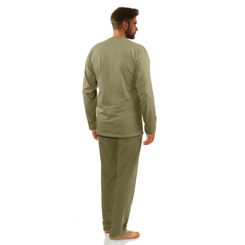 7538 Sesto Senso Herren-Langarmpyjama – Khaki