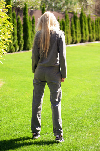 Antao Mirale Damen-Trainingsanzug-Set, Baumwolle mit Elasthan, polnische Produktion – Grau