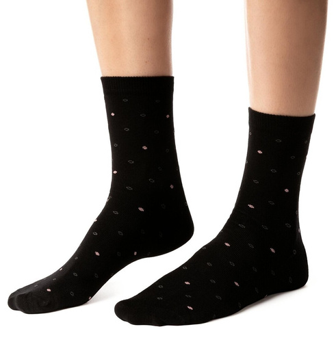 Damen Socken Steven art.099 Baumwolle Bunte Muster Flache Naht - 139 schwarz