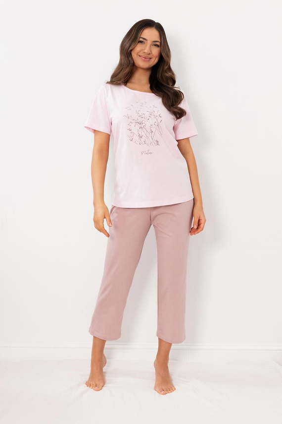 Damen Pyjama Regina 4009 Baumwolle 7/8 bequem kurzarm Set