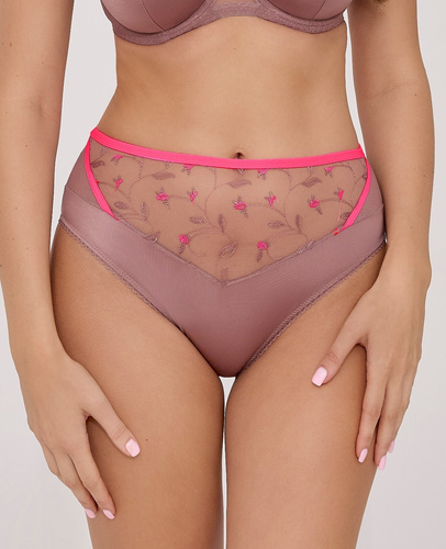 Damen Slip Ava 2217 Mocha Rose – klassischer Schnitt, Mikrofaser & Stickerei