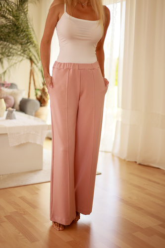 Flint - Damen-Baumwollhose, lockere Passform, 95 % Baumwolle 5 % Elasthan | Polnische Marke Mirale – rosa