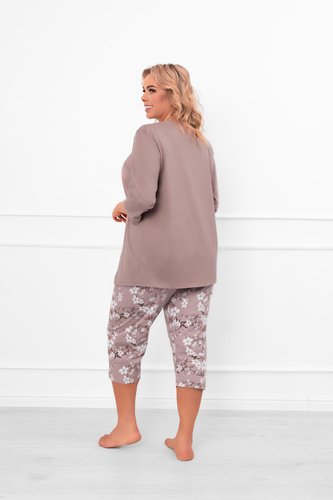 Damen Schlafanzug Oszima - 3/4 Ärmel und Hose, Baumwolle Italian Fashion  