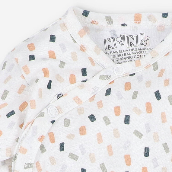 ABN-5327/KRE Umschlagstrampler aus Bio-Baumwolle Nini creme