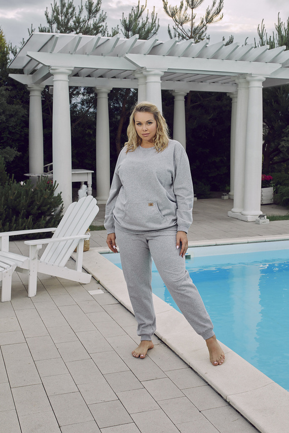 Fox Women's Long Set. ärmel, Länge. hose Italian Fashion - melange