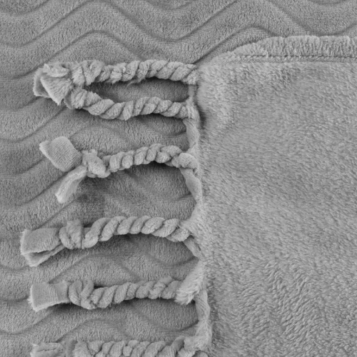 Emma Blanket Tagesdecke mit Fransen, Eurocurtains, Silber