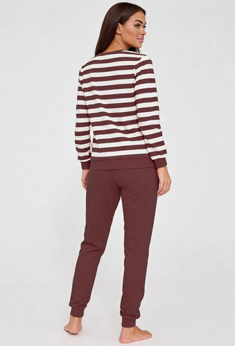 Damenpyjama Cornette Molly 635/475 schokoladenbraun – 100% Baumwolle