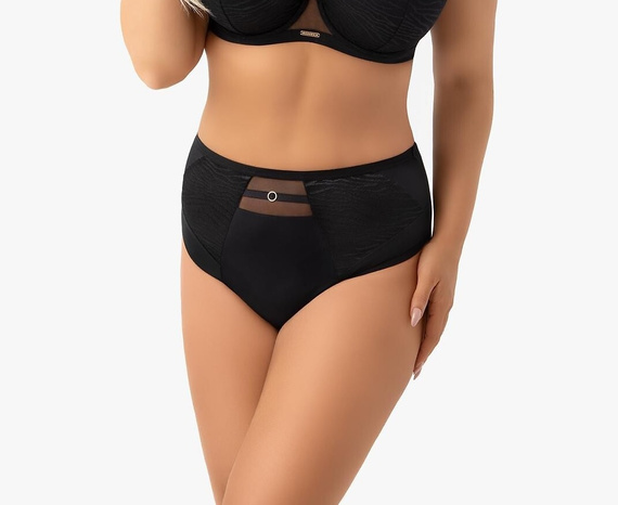 F020 Lori Gorsenia Schwarze Damen-Slips Mikrofaser Nahtlos