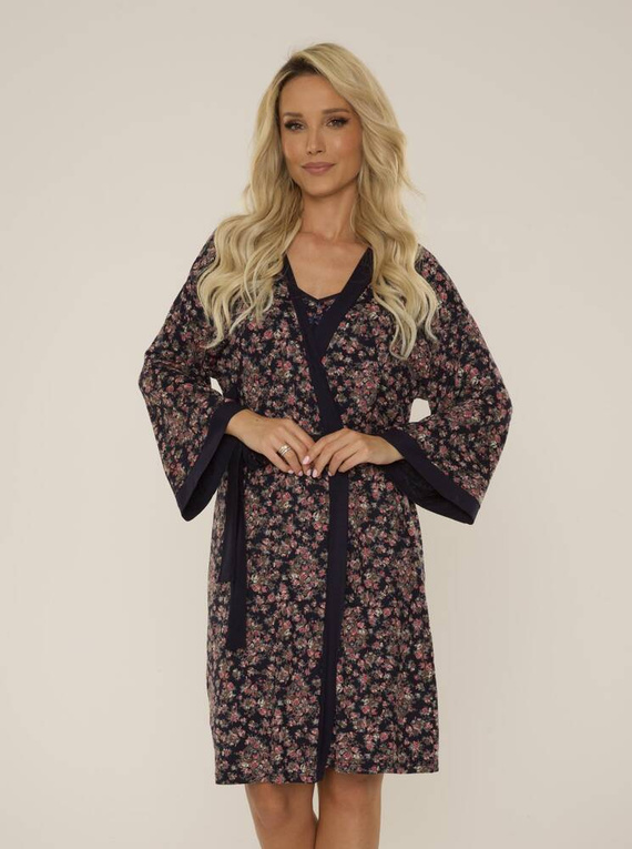 468 Mia Forex Morgenmantel für Damen - marineblau