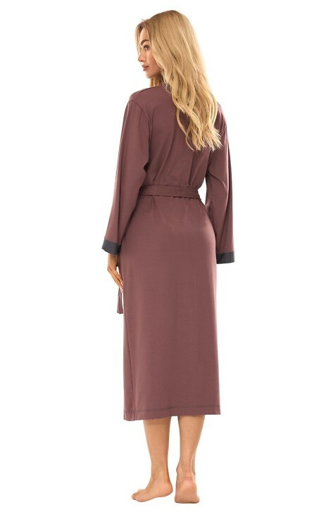 2505 L&L langer Damenbademantel – Pflaume