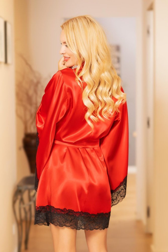 Mahe Damen Morgenmantel Kalimo - rot