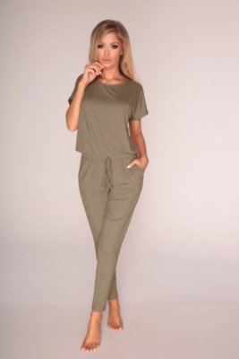 308 Paula Damen-Pyjama-Anzug - Mocca