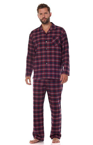 2471 Ben Herren-Flanellpyjama L&L – Marineblau