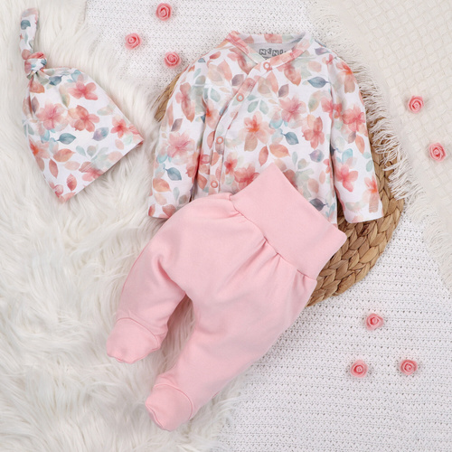 ABN-5411 Colourful Flowers Nini Langarm-Body mit Umschlag