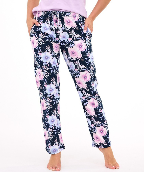 690/48 Cornette Damen-Pyjamahose | Lang, Taschen, verstellbare Taille