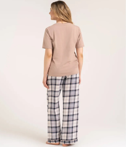 Damen-Pyjama Moraj PDD4300-023 Grün Baumwolle Lange Hose mit Print