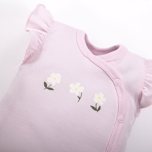 Meadow Eevi Kurzarm-Body mit Umschlag – Rosa