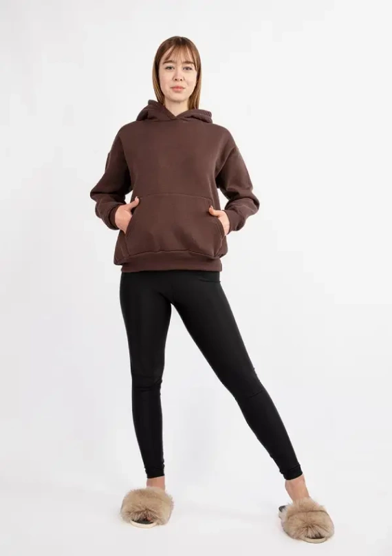 DK-K-B10 DKaren Schokolade – ein Set aus Leggings und Sweatshirt für Damen, bequem und stilvoll